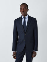John Lewis Super 100's Birdseye Wool Men's Regular Suit Blazer - 46L - Navy