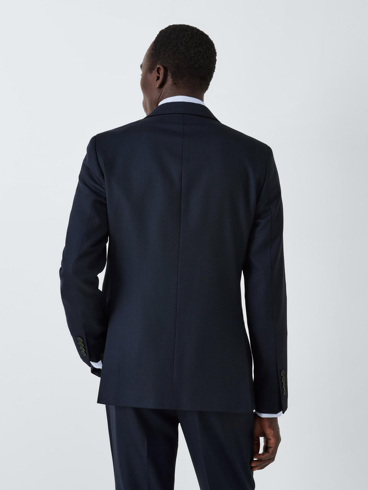 John Lewis Super 100's Birdseye Wool Men's Regular Suit Blazer - 44L - Navy