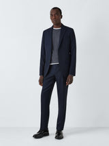 John Lewis Super 100's Birdseye Wool Men's Regular Suit Blazer - 46L - Navy