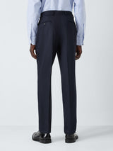 John Lewis Super 100's Birdseye Wool Regular Men's Suit Trousers - 42R Navy