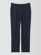 John Lewis Super 100's Birdseye Wool Regular Men's Suit Trousers - 42R Navy
