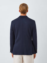 John Lewis Men's Single Breasted Cotton Blend Knit Blazer - Size 44R Navy