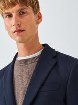 John Lewis Men's Single Breasted Cotton Blend Knit Blazer - Size 44R Navy
