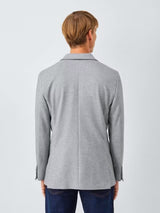 John Lewis Single Breasted Cotton Blend Men's Knit Blazer Jacket - Grey 42R