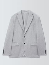 John Lewis Single Breasted Cotton Blend Men's Knit Blazer Jacket - Grey 42R