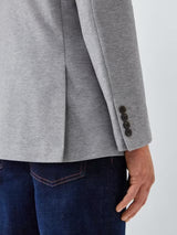 John Lewis Single Breasted Cotton Blend Men's Knit Blazer Jacket - Grey 42R