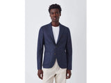 John Lewis Moons Wool Check Regular Men's Tailored Blazer Jacket 42R - Navy