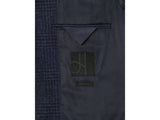 John Lewis Moons Wool Check Regular Men's Tailored Blazer Jacket 42R - Navy