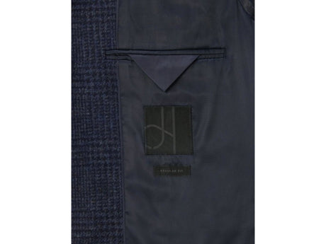 John Lewis Moons Wool Check Regular Men's Tailored Blazer Jacket 42R - Navy