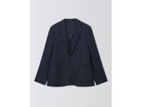 John Lewis Moons Wool Check Regular Men's Tailored Blazer Jacket 42R - Navy