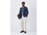 John Lewis Moons Wool Check Regular Men's Tailored Blazer Jacket 42R - Navy