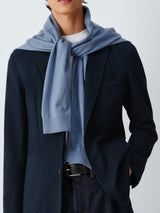 John Lewis Washed Cotton Men's Regular Blend Regular Fit Blazer - Navy - 38R