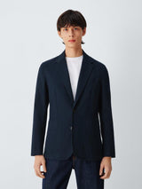 John Lewis Men's Washed Cotton Blend Smart Casual Regular Blazer - Navy 46R
