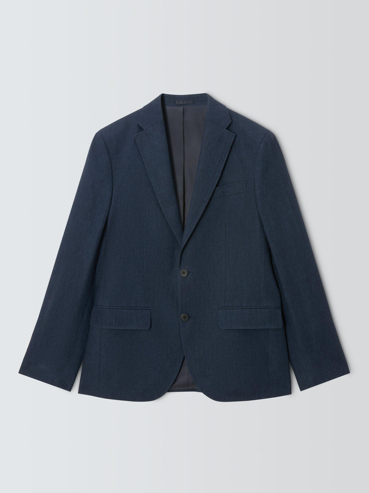 John Lewis Men Regular Fit Single Breasted Linen Suit Jacket - Navy - 38R