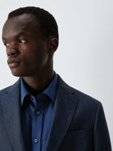 John Lewis Men Regular Fit Single Breasted Linen Suit Jacket - Navy - 38R