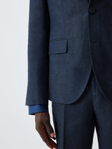 John Lewis Men Regular Fit Single Breasted Linen Suit Jacket - Navy - 38R