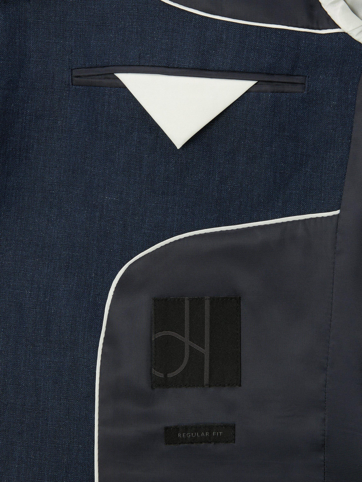 John Lewis Men Regular Fit Single Breasted Linen Suit Jacket - Navy - 38R