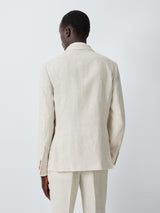 John Lewis Men's Regular Fit Single Breasted Linen Suit Jacket - Stone - 36R