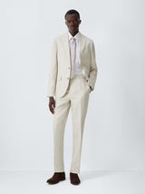 John Lewis Men's Regular Fit Single Breasted Linen Suit Jacket - Stone - 36R