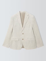 John Lewis Men's Regular Fit Single Breasted Linen Suit Jacket - Stone - 36R
