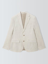 John Lewis Regular Single Breasted Linen Men's Suit Jacket - Stone Size 42R