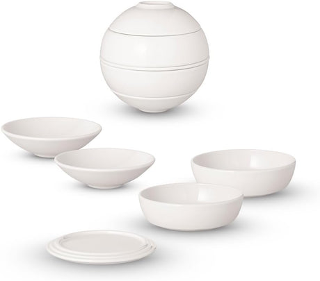 Villeroy & Boch Iconic La Petite Boule Stacking White Porcelain Aperitif Set - Kazoop 