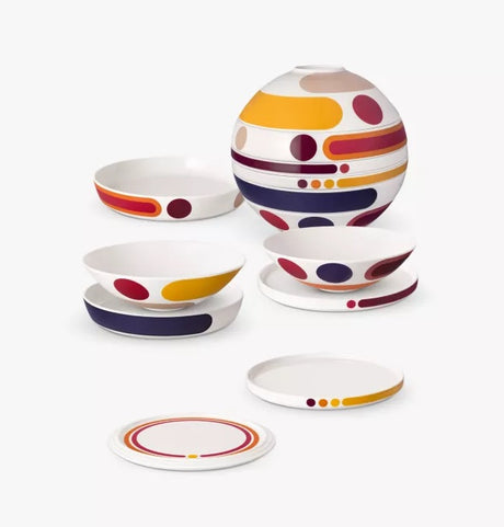 Villeroy & Boch Iconic La Boule Miami Porcelain Dinnerware Set - 7 Piece - Kazoop 