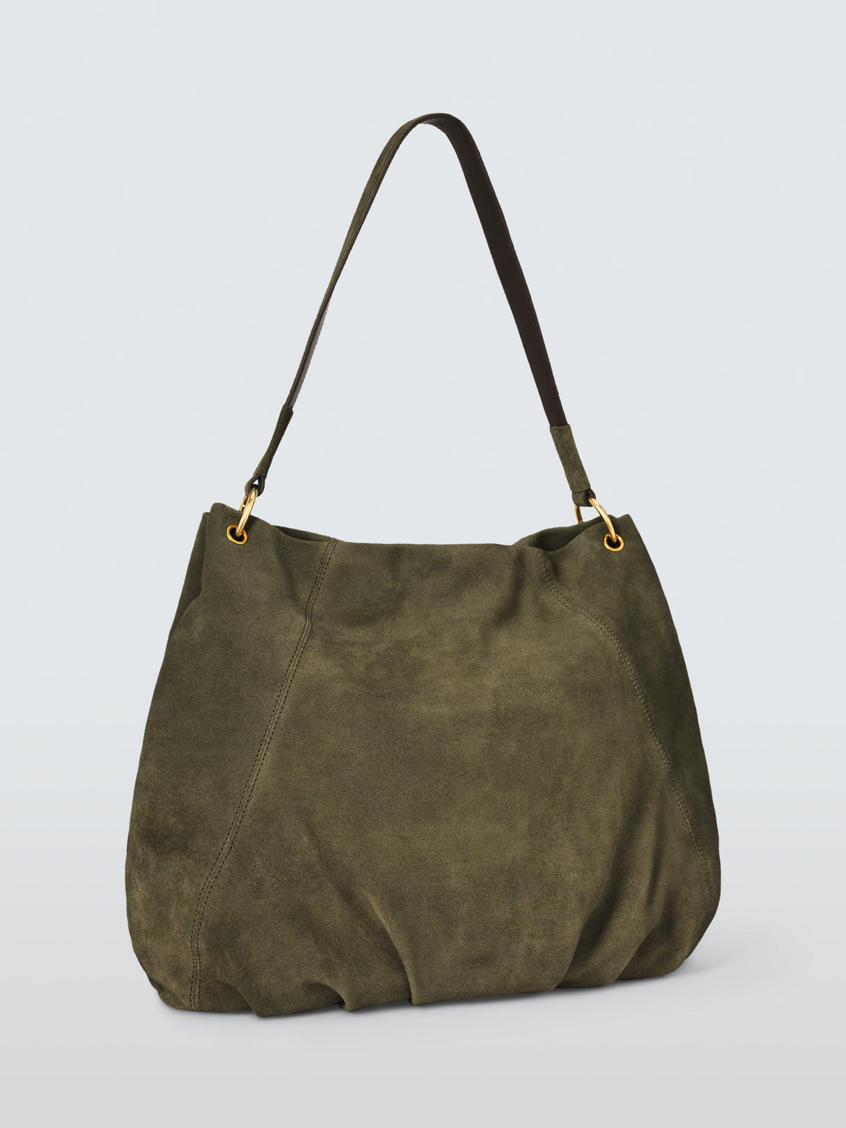 John Lewis Women's Aubrey Soft Suede Slouchy Handbag Hobo Bag - Khaki Green