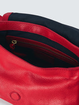 John Lewis Ruched Flapover Multiway Strap Leather Crossbody Handbag - Red