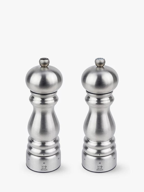 Peugeot Paris Chef uSelect Manual Steel Salt & Pepper Mills 18cm - Silver - Kazoop 