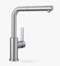 Blanco Lanora-S Pull-Out Spout Single Lever Kitchen Mixer Tap Brushed Steel - Kazoop 