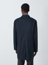 John Lewis Men's Cotton Blend Button City Mac Car Coat - Navy Blue - XXL