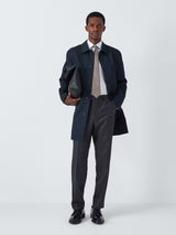 John Lewis Men's Cotton Blend Button City Mac Car Coat - Navy Blue - XXL