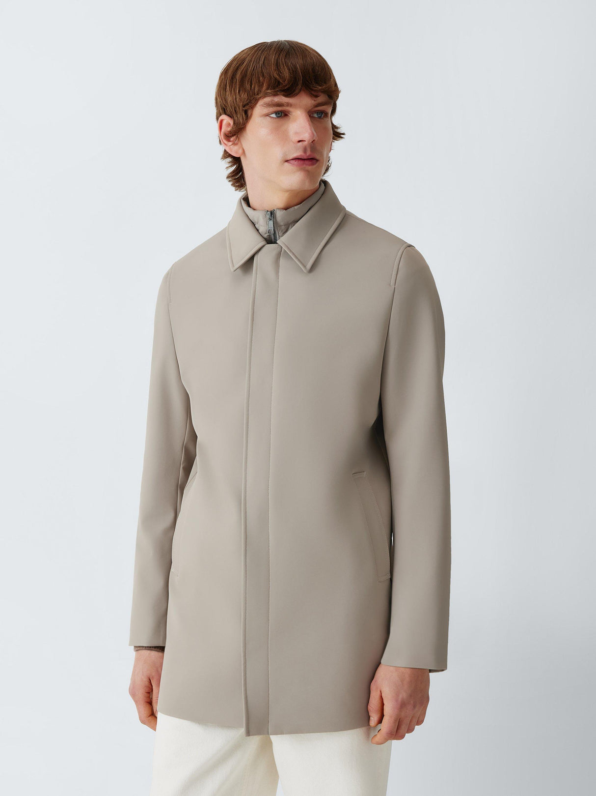 John Lewis Mac Gilet Men's Sophisticated Plain Regular Jacket Taupe - Medium
