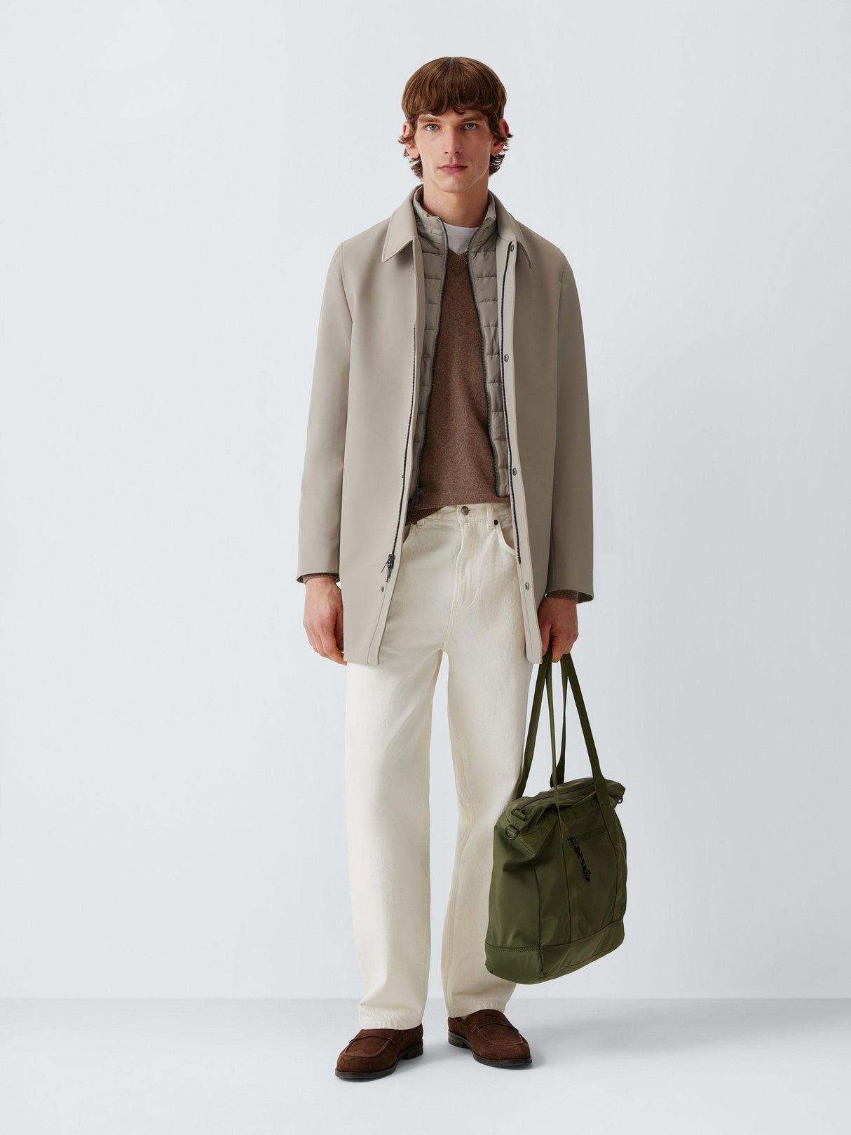 John Lewis Mac Gilet Men's Sophisticated Plain Regular Jacket Taupe - Medium