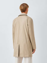 John Lewis Men's Cotton Blend City Mac Smart Casual Car Coat - Stone - XL