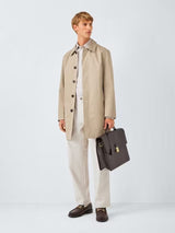 John Lewis Men's Cotton Blend City Mac Smart Casual Car Coat - Stone - XL
