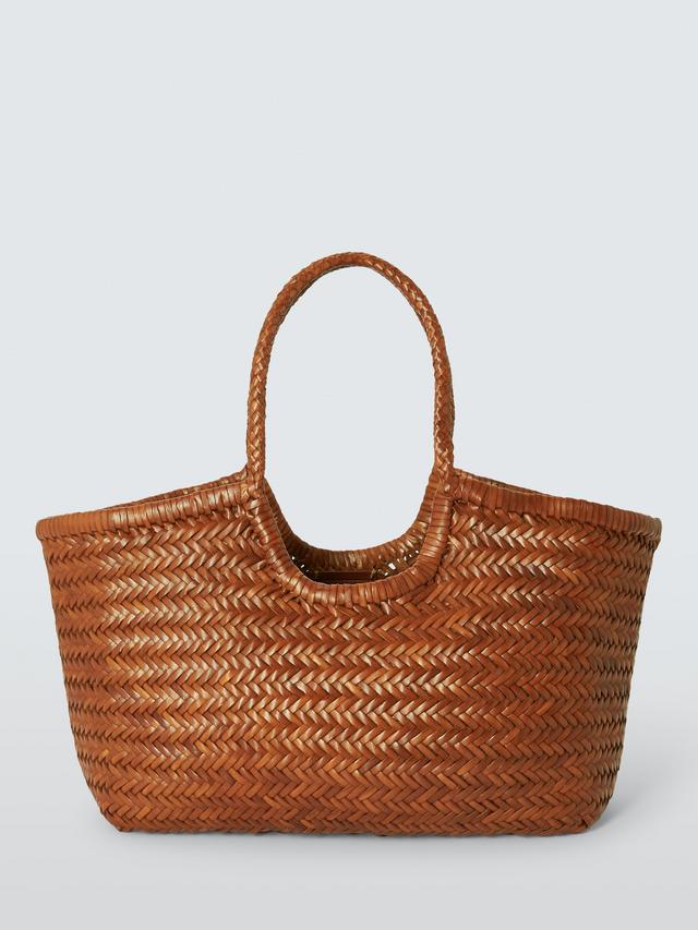 Dragon Diffusion Nantucket Basket Big Handwoven Leather Women's Tote Bag Tan