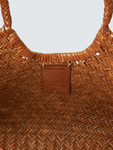 Dragon Diffusion Nantucket Basket Big Handwoven Leather Women's Tote Bag Tan