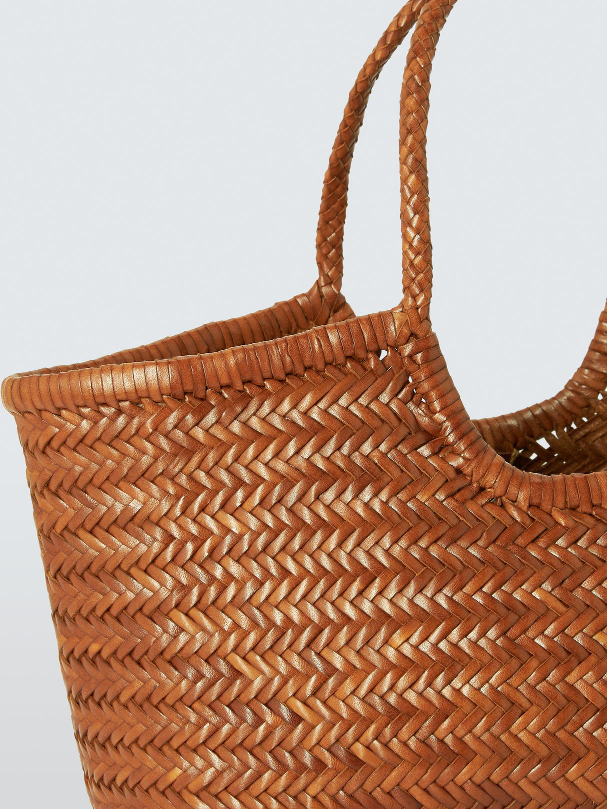 Dragon Diffusion Nantucket Basket Big Handwoven Leather Women's Tote Bag Tan