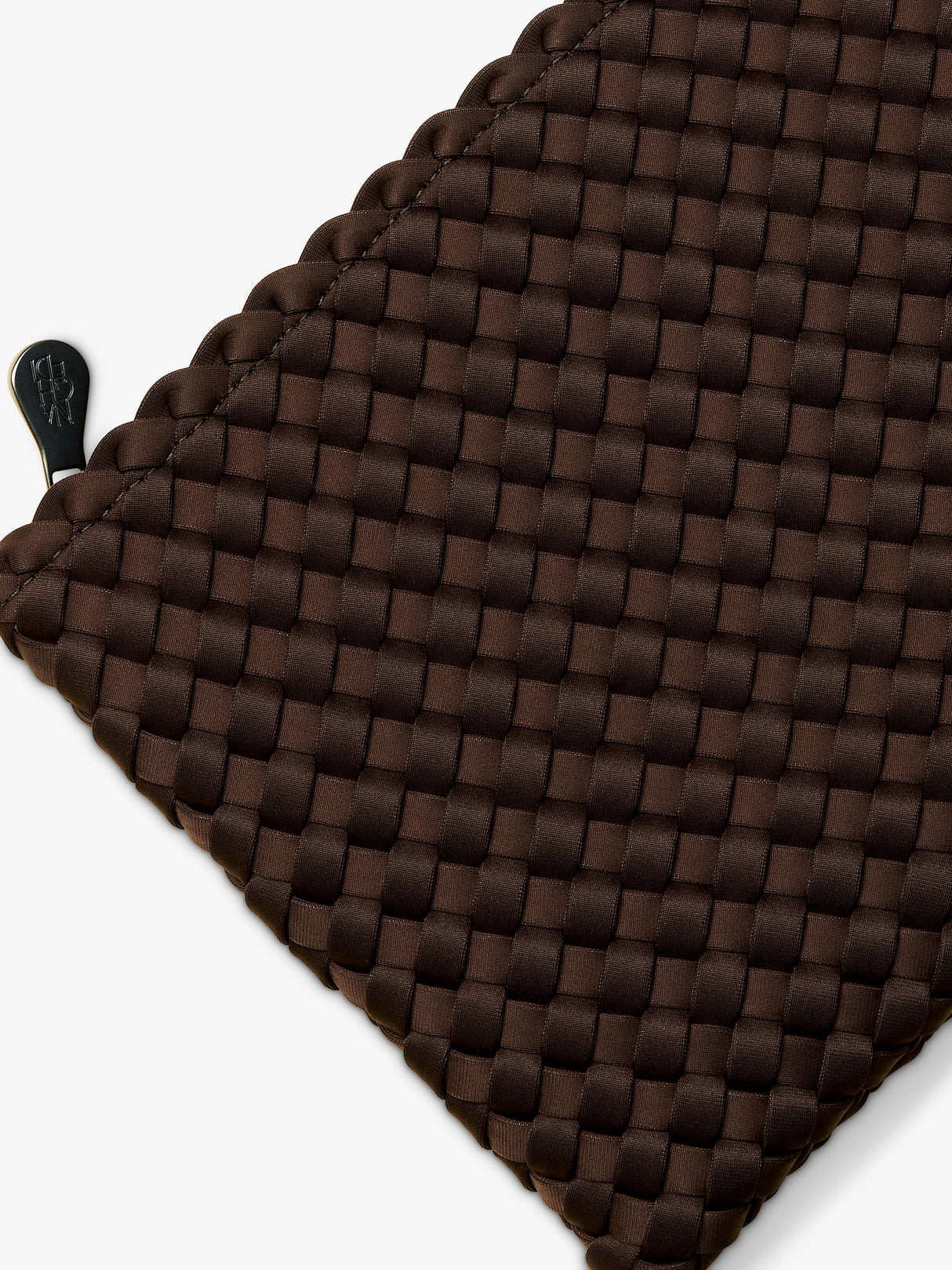 NAGHEDI St. Barths Medium Textured Plain Tote Bag Handwoven - Chocolate