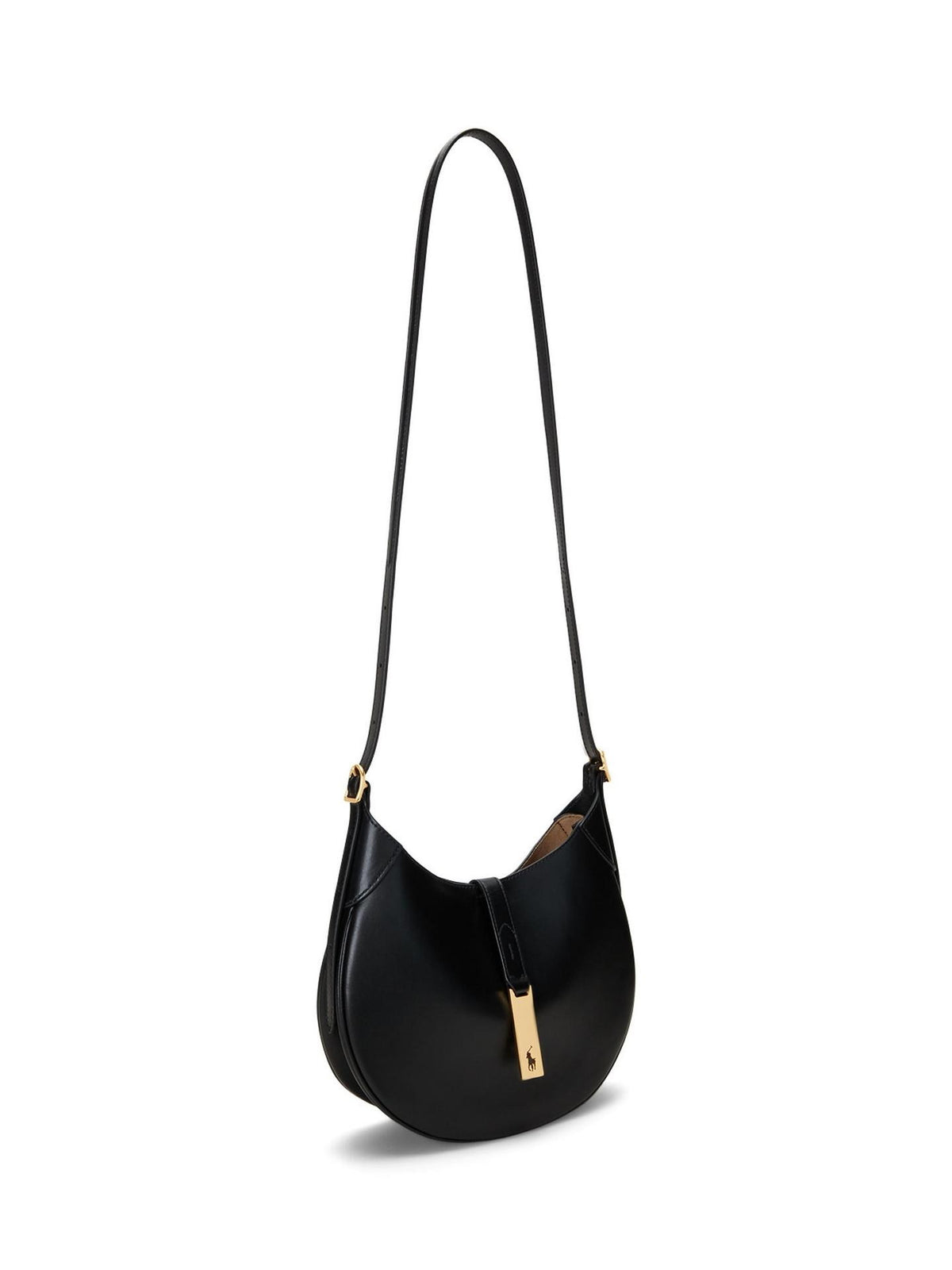 Ralph Lauren Polo ID Small Leather Adjustable Strap Shoulder Bag - Black