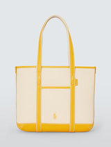 Polo Ralph Lauren Small Cotton Canvas Shopper Tote Bag - Ecru Racing/Yellow