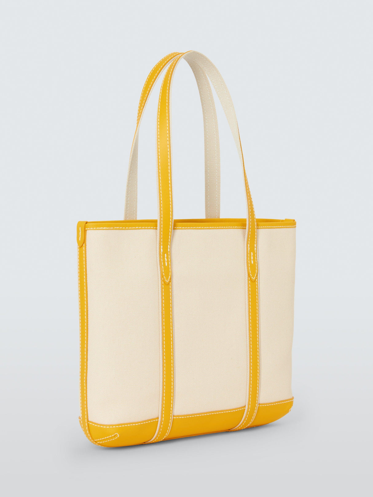 Polo Ralph Lauren Small Cotton Canvas Shopper Tote Bag - Ecru Racing/Yellow