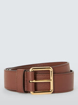 Mulberry Unisex Stylish Brass Bovine Leather Belt With Buckle - Oak - Medium