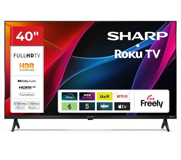 Sharp 40HD2125K 40in Roku Full HD HDR LED Smart TV With Freely - Black