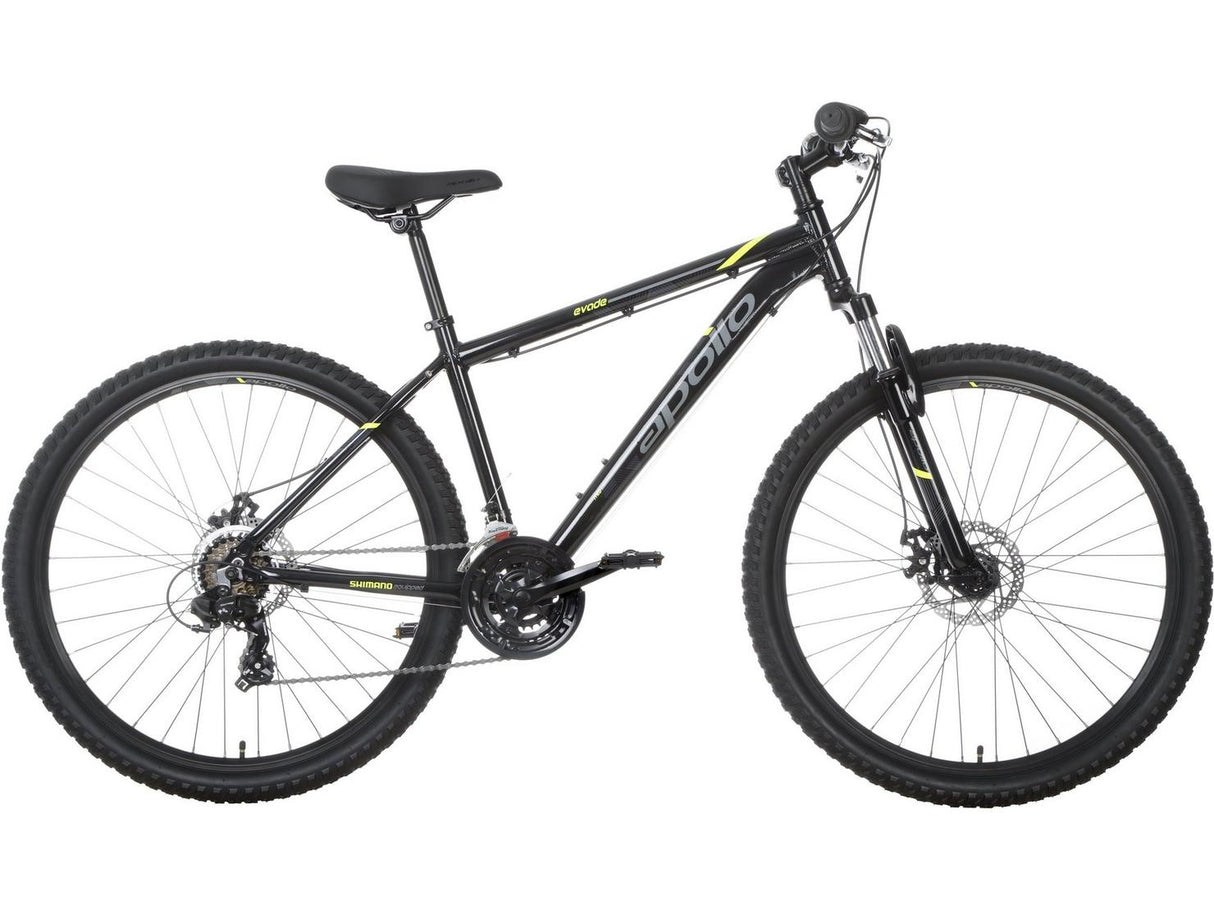 Apollo Evade Mens 21-Speed Disc Brake Age 14+ Mountain Bike - Black - Small