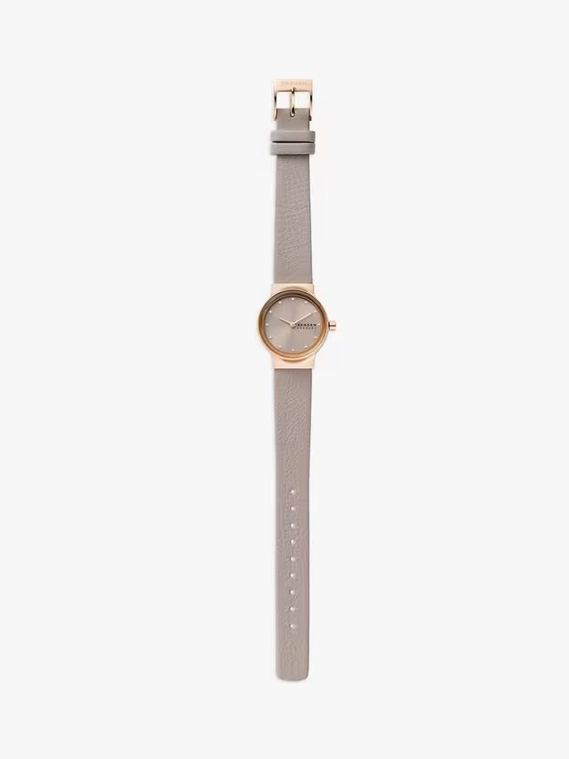 Skagen SKW3005 Women's Freja Eco Leather Strap 26mm Watch - Brown/Rose Gold