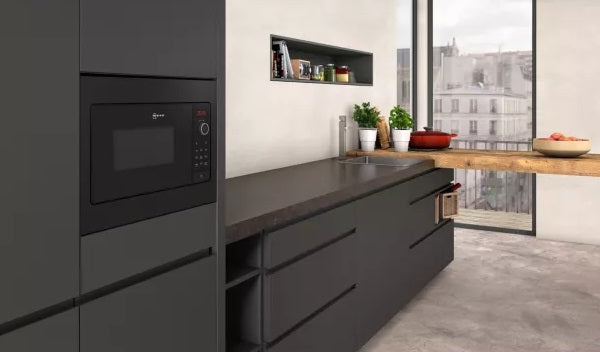 Neff N30 HLAWG25S3B Built-In 20L 50cm Microwave Oven 800W - Black - Kazoop 
