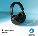 Sennheiser Accentum Noise-Cancelling Wireless Over-Ear Headphones - Black - Kazoop 